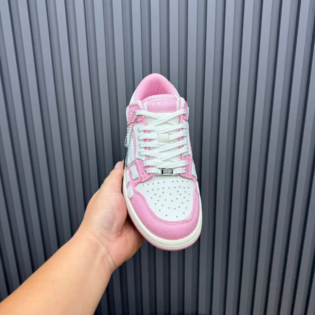 Men's men's shoes 💰600 AMIRI high street sneakers with bone sports shoes, toe layer cowhide upper, upper side bones, hand-stitched, good three-dimensional effect, customized metal LOGO, size 38-45 46